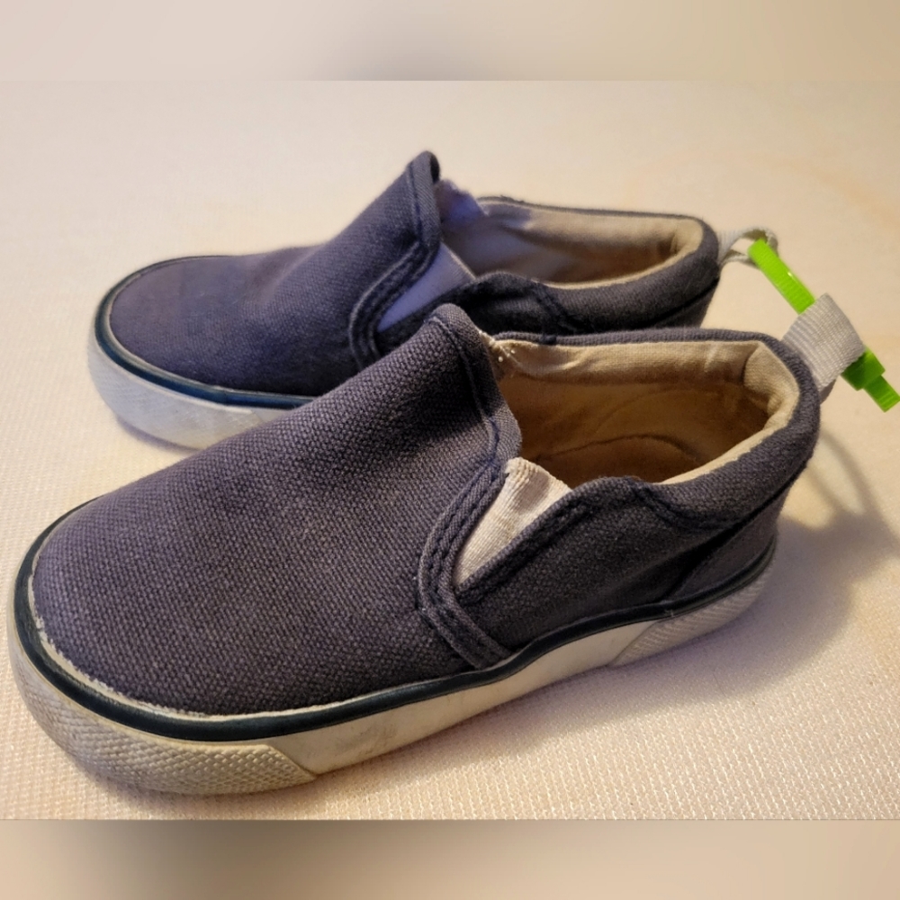 Toddler Size 7 Blue Canvas Slip on Sneakers